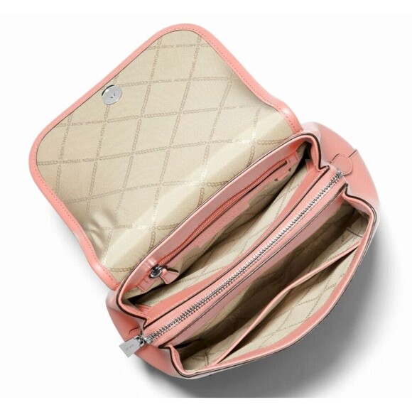 New Michael Kors Harrison Medium Flap Saffiano Leather Backpack Pink - Picture 4 of 4